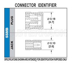 SSMB Plug Connector Crimp/Solder Attachment for RG178, RG196（图2）