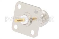 TNC Female Connector Solder Attachment 4 Hole Flange Mount Solder Cup Terminal, .500 inch Hole Spacing（图2）