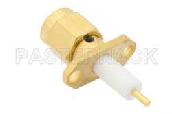 SMA Male Connector Solder Attachment 2 Hole Flange Mount Stub Terminal, .481 inch Hole Spacing（图2）