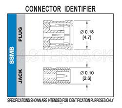 SSMB Jack Bulkhead Mount Connector Solder Attachment Turret Terminal, .126 inch D Hole, Front Mount（图2）