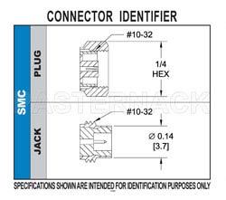 SMC Jack Connector Clamp/Solder Attachment For PE-SR405AL, PE-SR405FL, RG405（图2）