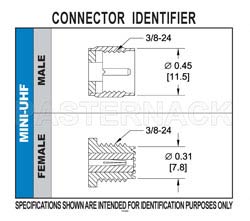 Mini UHF Female Connector Crimp/Solder Attachment For RG55, RG141, RG142, RG223, RG400（图2）