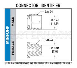 Mini UHF Female Bulkhead Connector Crimp/Solder Attachment For RG58, .410 inch D Hole（图2）