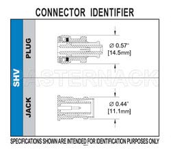 SHV Plug Bulkhead Mount Connector Solder Attachment Solder Cup Terminal, .350 inch D Hole（图2）