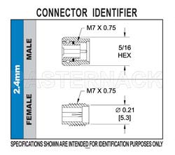 2.4mm Female Connector Solder Attachment 4 Hole Flange Tab Terminal, .340 inch Hole Spacing（图2）