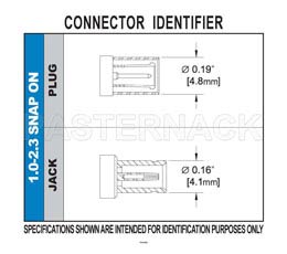 1.0/2.3 Jack Right Angle Bulkhead Connector Crimp/Solder Attachment For RG58, .236 inch DD Hole（图2）