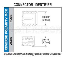 RP MCX Plug Connector Crimp/Solder Attachment for RG174, RG316, RG188, 0.100 inch, PE-B100, PE-C100, LMR-100（图2）