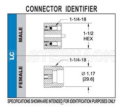 LC Male Right Angle Connector Clamp/Solder Attachment for RG213, RG214, RG8, RG9, RG225, RG393, RG215（图2）