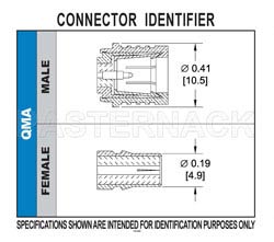 QMA Female Bulkhead Connector Solder Attachment For PE-SR405AL, PE-SR405FL, RG405, .268 inch D Hole（图2）