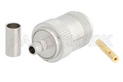 N Female Connector Crimp/Solder Attachment For RG223, RG142, RG400, RG55, White Bronze（图2）