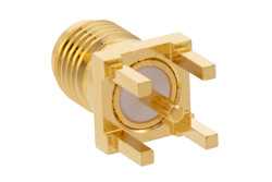 SMA Female Connector Solder Attachment Thru Hole PCB, .200 inch x .067 inch Hole Spacing（图2）