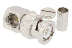 BNC Male Right Angle Connector Crimp/Solder Attachment For PE-C200, LMR-200（图2）