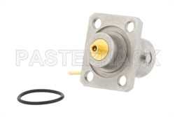 BNC Female Connector Solder Attachment 4 Hole Flange Mount for PE-047SR, PE-SR047FL, PE-SR047AL, IP68 Rated（图2）
