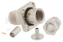 TNC Female Connector Clamp/Solder Attachment 4 Hole Flange Mount for RG316-DS, RG188-DS, IP67 Rated（图2）