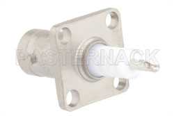 MHV Female Connector Solder Attachment 4 Hole Flange Mount Solder Cup Terminal, with #4 Clearance Mounting Holes（图2）