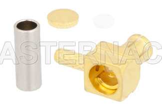 RP-MCX Plug Right Angle Push-On Connector Crimp/Solder Attachment for RG178, RG196, Gold Color（图2）