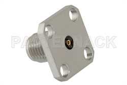 SMA Female Field Replaceable Connector 4 Hole Flange Mount .036 inch Pin, .500 inch Flange Size（图2）