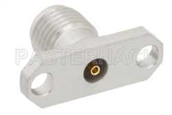 SMA Female Field Replaceable Connector 2 Hole Flange Mount .036 inch Pin（图2）