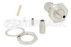 BNC Female Bulkhead Mount Connector Crimp/Solder Attachment for RG316, RG174, LMR-100 IP67 Rated（图2）