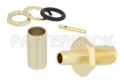 SMA Female Bulkhead Mount Connector Crimp/Solder Attachment for RG58, RG303, LMR-195, PE-P195（图2）