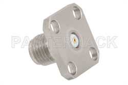 SMA Female Field Replaceable Connector 4 Hole Flange Mount .020 inch Pin（图2）
