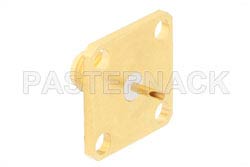 SMA Female Connector Solder Attachment 4 Hole Flange Mount Solder Cup Terminal, .500 inch Hole Spacing（图2）