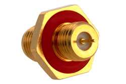 SMA Female Bulkhead Mount Hermetically Sealed Connector Solder Attachment Stub Terminal, .250 inch Diameter, Front Mount IP67 Rated（图2）