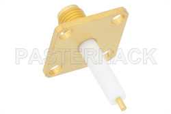 SMA Female Connector Solder Attachment 4 Hole Flange Mount Stub Terminal, .500 inch Hole Spacing（图2）