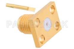SMA Female Connector Solder Attachment 4 Hole Flange Tab Terminal, .375 inch x .500 inch Hole Spacing（图2）