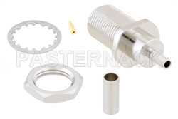 75 Ohm F Female Bulkhead Mount Connector Crimp/Solder Attachment for RG179, RG187, .380 inch DD Hole（图2）