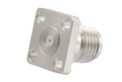 SMA Female Field Replaceable Connector 4 Hole Flange Mount 0.012 inch Pin, .250 inch Hole Spacing with Metal Contact Ring（图2）