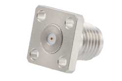 SMA Female Field Replaceable Connector 4 Hole Flange Mount 0.015 inch Pin, .250 inch Hole Spacing with Metal Contact Ring（图2）