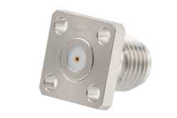 SMA Female Field Replaceable Connector 4 Hole Flange Mount 0.02 inch Pin, .250 inch Hole Spacing with Metal Contact Ring（图2）