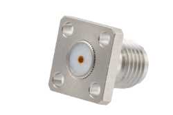 SMA Female Field Replaceable Connector 4 Hole Flange Mount 0.036 inch Pin, .250 inch Hole Spacing with Metal Contact Ring（图2）