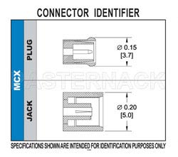 MCX Plug Connector Solder Attachment Thru Hole PCB, .200 inch x .052 inch Hole Spacing（图2）