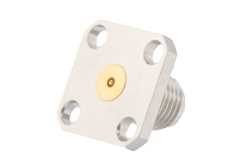 2.92mm Female Field Replaceable Connector 4 Hole Flange Mount 0.009 inch Pin, .340 inch Hole Spacing, with Metal Contact Ring（图2）