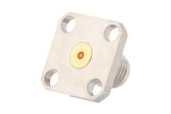 2.92mm Female Field Replaceable Connector 4 Hole Flange Mount 0.012 inch Pin, .340 inch Hole Spacing, with Metal Contact Ring（图2）