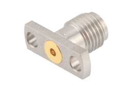 2.92mm Female Field Replaceable Connector 2 Hole Flange Mount 0.015 inch Pin, .400 inch Hole Spacing with Metal Contact Ring（图2）