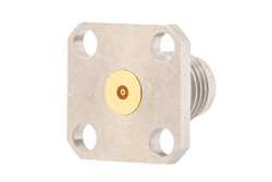 2.4mm Female Field Replaceable Connector 4 Hole Flange Mount 0.015 inch Pin, .340 inch Hole Spacing, with Metal Contact Ring（图2）
