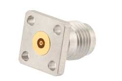 2.4mm Female Field Replaceable Connector 4 Hole Flange Mount 0.02 inch Pin, .250 inch Hole Spacing with Metal Contact Ring（图2）