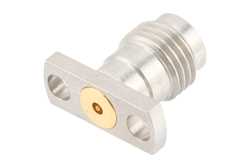 2.4mm Female Field Replaceable Connector 2 Hole Flange Mount 0.012 inch Pin, .355 inch Hole Spacing with Metal Contact Ring（图2）