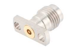 2.4mm Female Field Replaceable Connector 2 Hole Flange Mount 0.02 inch Pin, .355 inch Hole Spacing with Metal Contact Ring（图2）