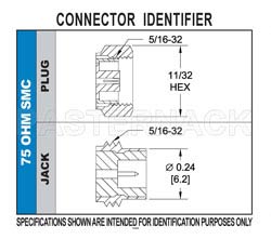75 Ohm SMC Jack Connector Clamp/Solder Attachment For RG179, RG187（图2）