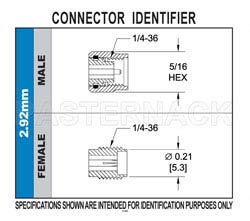 2.92mm Male Connector Solder Attachment for PE-SR405AL, PE-SR405FL, RG405（图2）