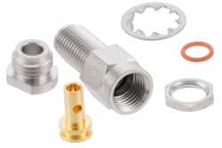 2.92mm Female Bulkhead Mount Connector Clamp/Solder Attachment for PE-SR405AL, PE-SR405FL, PE-SR405FLJ, PE-SR405TN, RG405, .235 inch D Hole（图2）