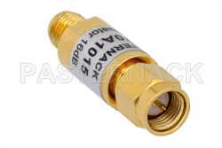 16 dB Fixed Attenuator, SMA Male to SMA Female Brass Body Rated to 2 Watts From 0.009 MHz to 6 GHz（图2）