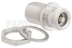 Bulkhead Mount 4.1/9.5 Mini DIN Female to 4.1/9.5 Mini DIN Female Adapter, IP67 Mated（图2）