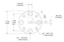 WR-12 Waveguide Shim, UG-Cover Round flange, 2mm Brass（图2）