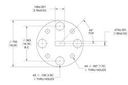 WR-15 Waveguide Shim, UG-Cover Round flange, 2mm Brass（图2）