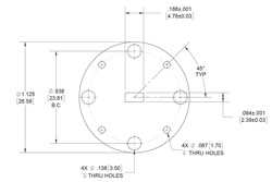 WR-19 Waveguide Shim, UG-Cover Round flange, 3mm Brass（图2）